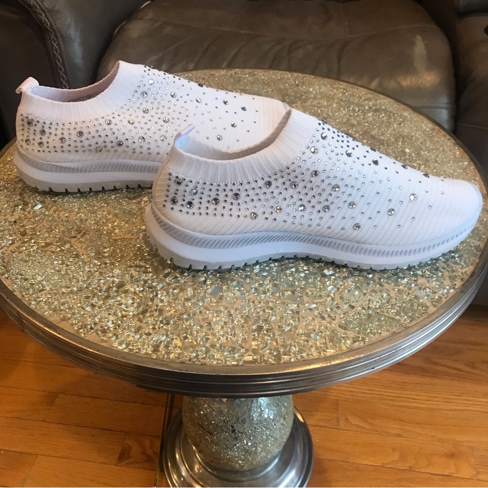 NWOT rhinestone slip on sneakers